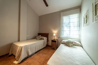Cama o camas de una habitación en Casa el Rincón del Lago Alojamiento Rural