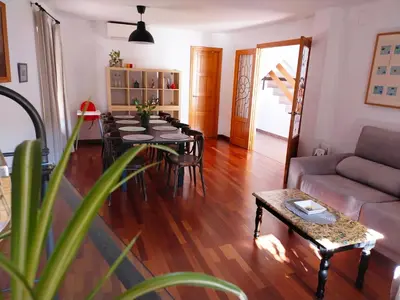 Zona de estar de Preciosa casa grande con patio en Sevilla 8PAX