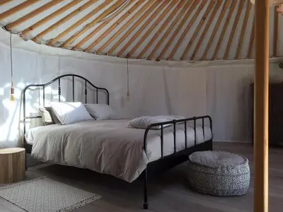 Cama o camas de una habitación en Finca Las Hierbas B&B
