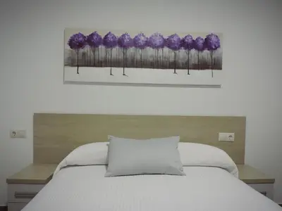 Cama o camas de una habitación en Hostal Delia