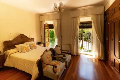 Cama o camas de una habitación en Alojamiento Turístico Fuente del Rey