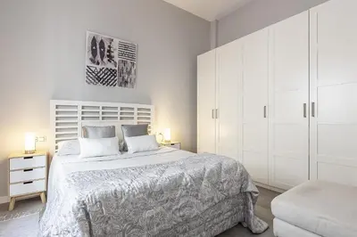 Cama o camas de una habitación en Minimalismo de Vanguardia con altas calidades 1 BR