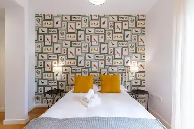 Cama o camas de una habitación en Veoapartment Alhóndiga Primero