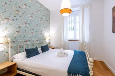 Cama o camas de una habitación en Veoapartment Alhóndiga Bajo