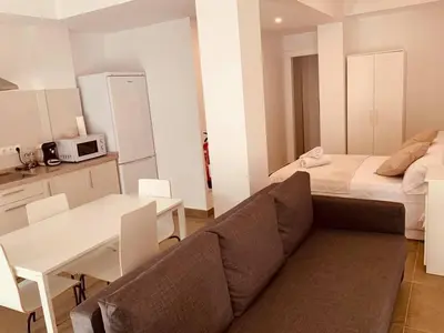 Una cocina o zona de cocina en Apartamentos Pintor Losada