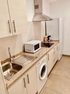 Una cocina o zona de cocina en Apartamentos Pintor Losada