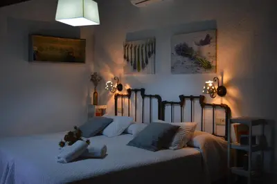 Cama o camas de una habitación en Cortijo Molino los Justos