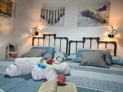 Cama o camas de una habitación en Cortijo Molino los Justos