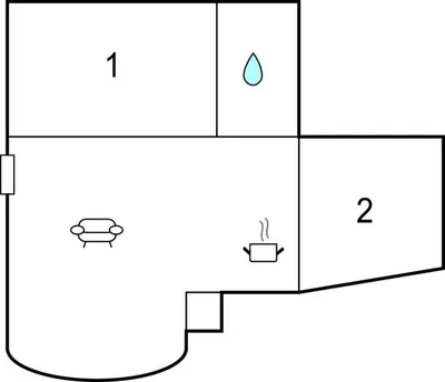 Plano de Lovely Home In Rute With Wifi
