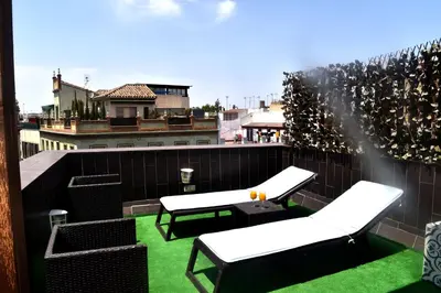 Un balcón o terraza de Ático céntrico plaza Moravia ,San Julian.