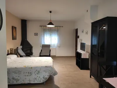 Cama o camas de una habitación en Complejo Apartamentos Rurales Molino de Abajo
