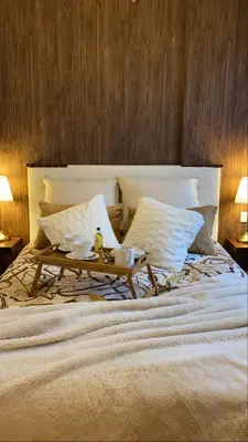 Cama o camas de una habitación en Apartamentos A Poniente