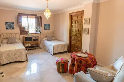 Cama o camas de una habitación en FINCA DOS FUENTES