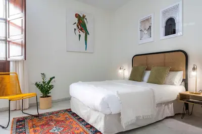Cama o camas de una habitación en MonKeys Apartments Alameda