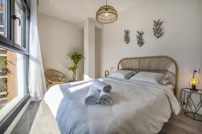 Cama o camas de una habitación en Costasol33 Aptos 1 y 2