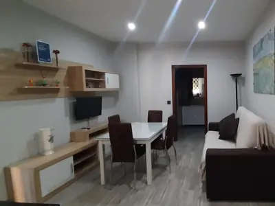 Una televisión o centro de entretenimiento en Apartamentos Maquinista