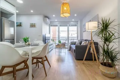Zona de estar de Apartamento 2 en Estadio Sevilla, 6 plazas y metro