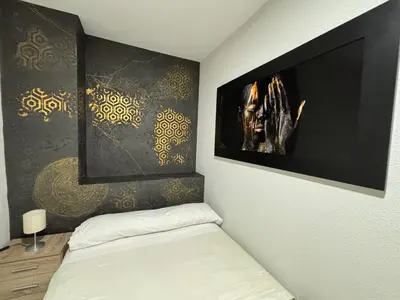 Una televisión o centro de entretenimiento en Apartamento céntrico en Plaza San Miguel
