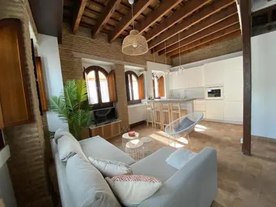 Zona de estar de Hostfy Centro, Puerta Osario