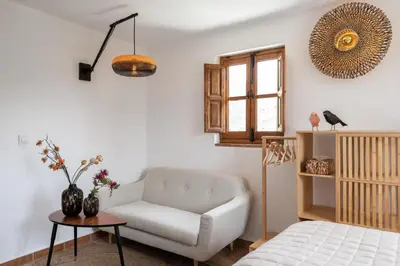 Cama o camas de una habitación en Finca Fabulosa - Nudist Resort - Adults Only