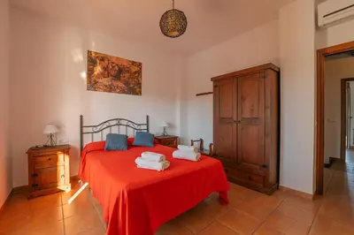 Cama o camas de una habitación en Casa Mirador de los Tomillos