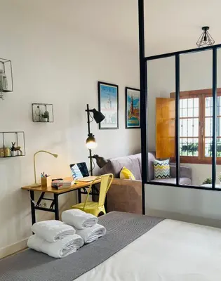 Cama o camas de una habitación en Loft en Centro Histórico con bicis gratis