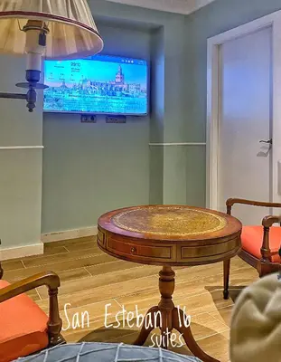 Una televisión o centro de entretenimiento en SUITES SAN ESTEBAN 16 Principe