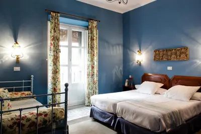 Cama o camas de una habitación en Hotel Abanico Casa Palacio