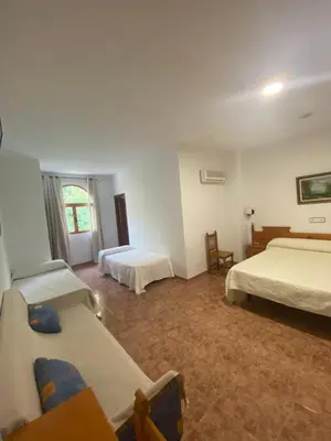 Cama o camas de una habitación en Hotel Meson Fuente del Pino