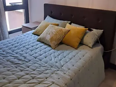 Cama o camas de una habitación en Apartment in Montilla near Palacio Medinaceli