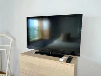 Una televisión o centro de entretenimiento en Apartamento Obispo Fitero