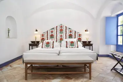 Cama o camas de una habitación en Monasterio de San Francisco