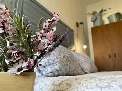 Cama o camas de una habitación en Cortijo Huerta Galindo