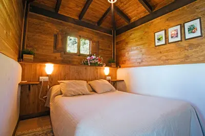 Cama o camas de una habitación en Villa El Lagar Rocabella