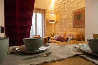Zona de estar de Duplex en el casco antiguo de Sevilla