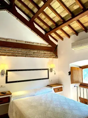 Cama o camas de una habitación en Complejo Turístico La Garganta
