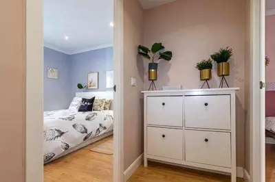 Cama o camas de una habitación en Apartamento 3 en Estadio del Sevilla, 8 plazas y m