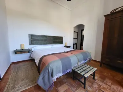 Cama o camas de una habitación en Hacienda Las Lumbreras Casa Rural con Piscina