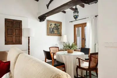 Zona de estar de Casa de Campo La Mejorana Refugio entre olivos sin renunciar al confort