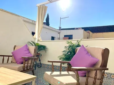 Zona de estar de Geysotur Casa Terraza Judería