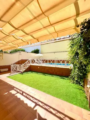 Jardín al aire libre en La casa de María