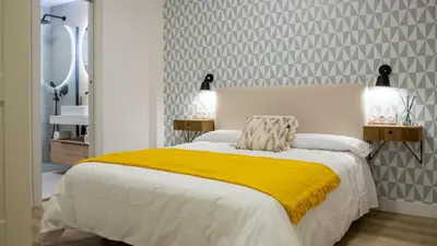 Cama o camas de una habitación en Precioso apartamento en Jaén a 70 m de la Catedral