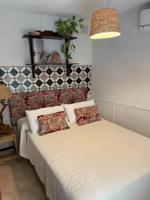Cama o camas de una habitación en Apartamento en Casa Patio 
