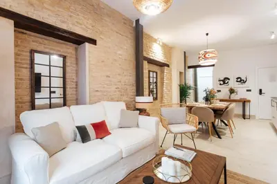 Zona de estar de Lux apt with POOL 2 Beds2 bathspatio - Setas