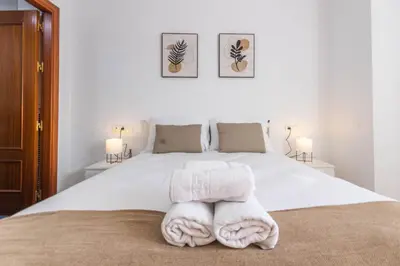 Cama o camas de una habitación en Apartamento con Terraza San Julian Cordoba