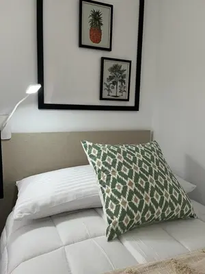 Cama o camas de una habitación en Apartamento ciudad jardín cuarta planta sin ascensor