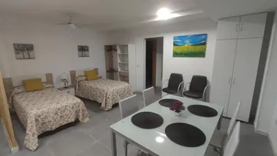 Cama o camas de una habitación en Loft Dos Lunas, cerca del centro